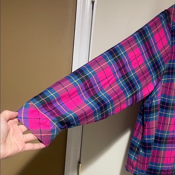 NWOT Torrid Pink Blue Plaid Button Down Shirt Very Soft To Touch Size 2/U.S. 2X - Picture 5 of 11